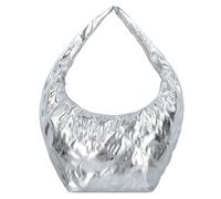 Seidenfelt Evenes Schultertasche 57 cm silberfarben