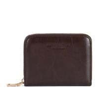 Seidenfelt Manufaktur Kleinbörse Damen Ylva dark brown/gold