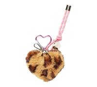 SEIDENFELT MANUFAKTUR Schlüsselanhänger Furry Heart Charm Leo/Light Pink braun