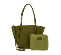 SEIDENFELT MANUFAKTUR Umhängetasche Lyngby Shopper Leaf/Gold grün