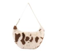 SEIDENFELT MANUFAKTUR Norrlida Halfmoon Bag Cow White & Brown