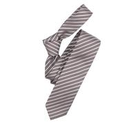 Seidenkrawatte - Slim - beige / anthrazit gestreift Venti