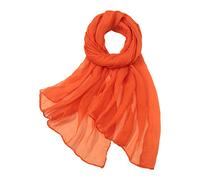 Seidenschal für Damen, Sommer, lässig, bunt, mehrfarbig, einfarbig, Chiffon, dünner, normaler Seidenschal, Schal für Herren, Winter, warmer Schal, Orange, One size