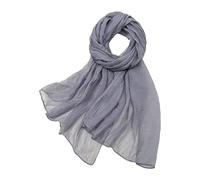 Seidenschal für Damen, Sommer, lässig, bunt, mehrfarbig, einfarbig, Chiffon, dünner, normaler Seidenschal, Schal für Herren, Winter, warmer Schal, grau, One size