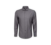 Seidensticker Business-Hemd Slim Fit Pepita Kentkragen 41 Dunkelgrau 100% Baumwolle