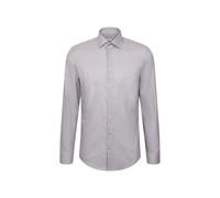 Businesshemd SEIDENSTICKER "Schwarze Rose", Herren, Gr. M (40), normale Ärmellängen, blau (dunkelblau), 100% Baumwolle, bedruckt, tailored fit, 2-Knopf-Manschette, Hemden Businesshemd, Shaped 1/1 Kent