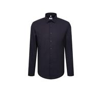 Seidensticker Shaped Flanellhemd dunkelblau, Einfarbig