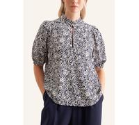 Shirtbluse SEIDENSTICKER "Schwarze Rose", Damen, Gr. L (40), blau (dunkelblau), 100% Viskose, geblümt, regular fit, Rundhals, Kurzarm, Blusen, Kurzarm Rundhals Floral (61936760-40) dunkelblau