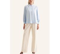 Klassische Bluse SEIDENSTICKER "Schwarze Rose", Damen, Gr. M (38), blau (bleu), 100% Baumwolle, gestreift, regular fit, ohne Ausschnitt, Langarm, Blusen, Langarm Kragen Streifen (38570828-38) bleu