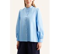 Klassische Bluse SEIDENSTICKER "Schwarze Rose", Damen, Gr. L (40), blau (hellblau), 100% Baumwolle, unifarben, regular fit, ohne Ausschnitt, Langarm, Blusen, Langarm Kragen Uni (41033400-40) hellblau
