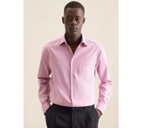 Businesshemd SEIDENSTICKER "Regular", Herren, Gr. M39, normale Ärmellängen, lila (berry), 100% Baumwolle, Strukturmuster, regular fit, 2-Knopf-Manschette, Hemden, Regular 1/1 Kentkragen Struktur (3073