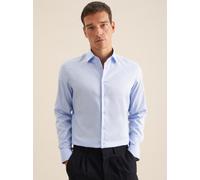 Businesshemd SEIDENSTICKER "Slim", Herren, Gr. S (38), normale Ärmellängen, blau (hellblau), 100% Baumwolle, unifarben, slim fit, Langarm 2-Knopf-Manschette, Hemden, Slim Langarm Kentkragen Uni (41085