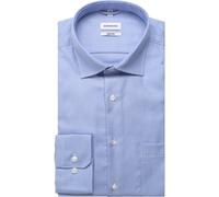 Businesshemd SEIDENSTICKER, Herren, Gr. 3XL (48), normale Ärmellängen, blau, 100% Baumwolle, unifarben, Strukturmuster, comfort fit, Langarm 2-Knopf-Manschette, Hemden, Comfort Kentkragen Struktur (21