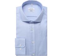 Businesshemd SEIDENSTICKER "Schwarze Rose", Herren, Gr. XL (43), normale Ärmellängen, blau (hellblau), 100% Baumwolle, Strukturmuster, comfort fit, 2-Knopf-Manschette, Hemden, Comfort 1/1 Kentkragen S