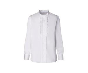 Seidensticker Damen Bluse - Fashion Bluse - Regular Fit - Stehkragen - Rüschen - Langarm - 100% Baumwolle