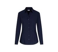 Größe 38 Seidensticker Schwarze Rose Bluse Slim Fit Dunkelblau Langarm Fil á Fil tailliert geschnitten Kentkragen 100% Baumwolle Bügelfrei