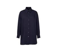 Longbluse SEIDENSTICKER "Schwarze Rose", Damen, Gr. 4XL48, blau (dunkelblau), 100% Polyester, unifarben, oversize, ohne Ausschnitt, Blusen Longbluse, 1/1 Kragen Uni (19303857-48) dunkelblau