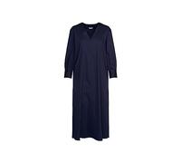 Seidensticker Damen Blusenkleid Maxi - Blusenkleid mit Bindegürtel und V-Ausschnitt - Regular Fit - Stretch - Langarm - Baumwollmischung
