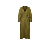 Seidensticker Damen Blusenkleid Maxi - Blusenkleid mit Bindegürtel - V-Ausschnitt - Curvy Fit - Langarm - Stretch - Baumwollmischung