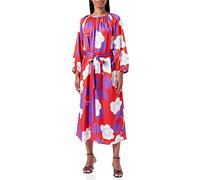 Seidensticker Damen Blusenkleid Maxi - Fashionkleid mit Bindegürtel - Rundhals - Regular Fit - Dreiviertelarm - 100% Viskose