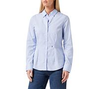 Seidensticker Damen Hemdbluse Langarm Slim Fit Gemustert Bügelfrei Bluse, Hellblau Karo, 36