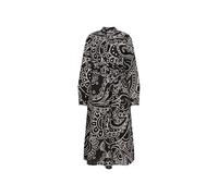 Sommerkleid SEIDENSTICKER "Schwarze Rose", Damen, Gr. XL (42), Normalgrößen, schwarz, 100% Leinen, Paisley, regular fit, Rundhals, Langarm, Kleider, Langarm Rundhals Paisley (33228904-42) schwarz