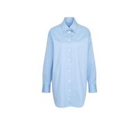 Longbluse SEIDENSTICKER "Schwarze Rose", Damen, Gr. L (40), blau (mittelblau), 100% Baumwolle, unifarben, oversize, ohne Ausschnitt, Langarm, Blusen, Langarm Kragen Uni (84884159-40) mittelblau