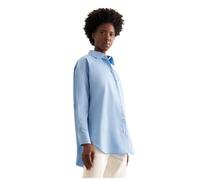 Longbluse SEIDENSTICKER "Schwarze Rose", Damen, Gr. XXL (44), blau (mittelblau), 100% Baumwolle, unifarben, oversize, ohne Ausschnitt, Langarm, Blusen, Langarm Kragen Uni (84884159-44) mittelblau
