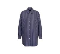 Longbluse SEIDENSTICKER "Schwarze Rose", Damen, Gr. M (38), blau (dunkelblau), 89% Viskose 11% Polyester, gestreift, oversize, ohne Ausschnitt, Langarm, Blusen, Langarm Kragen Streifen (93226629-38) d