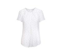 Seidensticker Damen Seidensticker Damen Shirtbluse - Fashion Bluse - Kurzarm - Viskose Bluse, Weiß-blau, 38