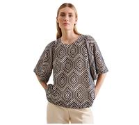 Seidensticker Damen Shirtbluse - Fashion Bluse - Regular Fit - Rundhalsausschnitt - Kurzarm - Baumwollmischung - Stretch