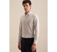 Flanell Flanellhemd in Regular mit Button-Down-Kragen Karo Braun 46 (01.145192-0023-46)
