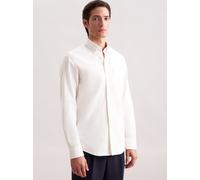 Seidensticker Flanellhemd Herren Slim Fit Baumwolle weiß, 38