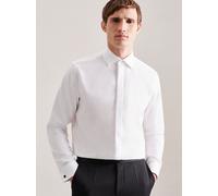 Smokinghemd SEIDENSTICKER "Schwarze Rose", Herren, Gr. L41, normale Ärmellängen, weiß, 100% Baumwolle, unifarben, regular fit, Doppelmanschette, Hemden, Gala Uni (33197868-41) weiß