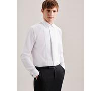 Smokinghemd SEIDENSTICKER "Schwarze Rose", Herren, Gr. 4XL50, normale Ärmellängen, weiß, 100% Baumwolle, unifarben, regular fit, Doppelmanschette, Hemden, Gala Uni (49877367-50) weiß