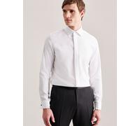 Smokinghemd SEIDENSTICKER "Schwarze Rose", Herren, Gr. XXL (45), normale Ärmellängen, weiß, 100% Baumwolle, unifarben, slim fit, Doppelmanschette, Hemden, Gala Uni (16324553-45) weiß