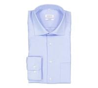 Businesshemd SEIDENSTICKER, Herren, Gr. XXL (45), normale Ärmellängen, blau (mittelblau), 100% Baumwolle, unifarben, comfort fit, Langarm 2-Knopf-Manschette, Hemden, Comfort Kentkragen Uni (82655337-4