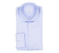 Businesshemd SEIDENSTICKER "Schwarze Rose", Herren, Gr. XL44, normale Ärmellängen, blau, 100% Baumwolle, unifarben, regular fit, 2-Knopf-Manschette, Hemden, Regular 1/1 Kentkragen Uni (83276636-44) bl