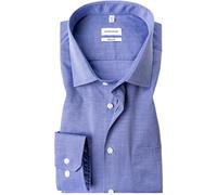 Seidensticker Hemd Herren Regular Fit Langarm Baumwolle blau, 49