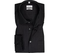 Seidensticker Herren Business-Hemd - Regular Fit - Bügelfrei- Kent-Kragen - Langarm - 100% Baumwolle Schwarz (Schwarz) 47