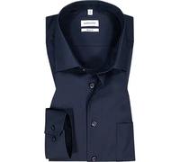 Seidensticker Herren Mens Regular Longsleeve Cotton Business Shirt, Dunkelblau(001000), 45 EU