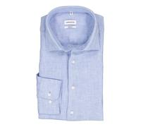 Seidensticker Hemd Herren Regular Fit Langarm Leinen blau, 42