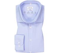 Businesshemd SEIDENSTICKER "Schwarze Rose", Herren, Gr. M (40), normale Ärmellängen, blau, 60% Baumwolle, 35% Polyester, 5% Elasthan, unifarben, slim fit, 2-Knopf-Manschette, Hemden, Slim Kentkragen U