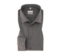 Businesshemd SEIDENSTICKER "Schwarze Rose", Herren, Gr. XXL (45), normale Ärmellängen, grau (dunkelgrau), 100% Baumwolle, unifarben, tailored fit, 2-Knopf-Manschette, Hemden, Shaped 1/1 Kentkragen Uni