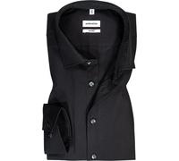 Seidensticker Hemd Herren Slim Fit Langarm Baumwolle schwarz, 46