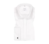 Seidensticker Herren Slim Bügelfrei Kent Langarm Umschlagmanschette Businesshemd, Weiß (Weiß 01), 38 EU