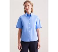 Hemdbluse SEIDENSTICKER "Schwarze Rose", Damen, Gr. XS (34), blau, 100% Baumwolle, unifarben, regular fit, ohne Ausschnitt, Halbarm, Blusen, 1/2 Kragen Uni (74499169-34) blau