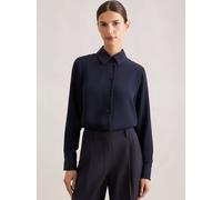 Hemdbluse SEIDENSTICKER "Schwarze Rose", Damen, Gr. 3XL (46), blau (dunkelblau), 100% Polyester, unifarben, regular fit, ohne Ausschnitt, Langarm, Blusen, Langarm Kragen Uni (88416256-46) dunkelblau