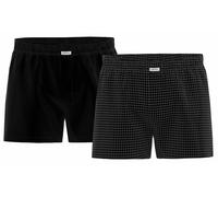 Seidensticker Herren Web-Boxershorts, 2er Pack - Boxer 2-Pack, Baumwolle, Logo Schwarz M