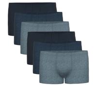 Seidensticker Herren Boxershorts, 6er Pack - Trunk 6-Pack, Single Jersey, Baumwollmischung, einfarbig Schwarz/Blau XL